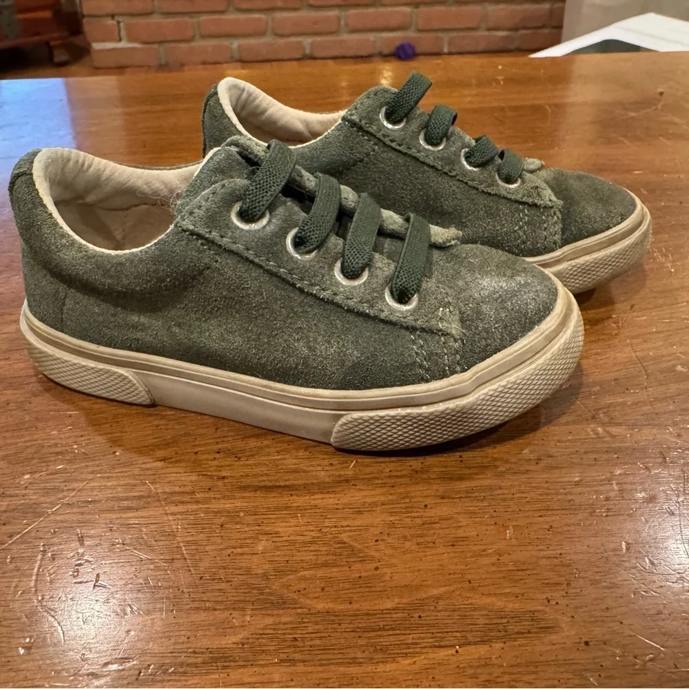 Janie & Jack Toddler Boy Size 7 Green Suede Sneakers
